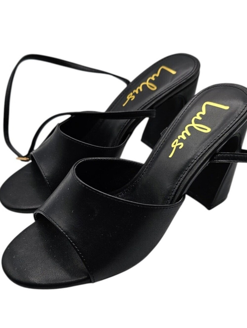 Lulus Womens Sz 6.5 Black Sculpted Heel Sandals - High Heel Sandals